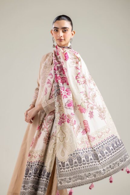 Off-White Lawn Dupatta - View 1