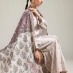 Lawn Paisley Dupatta - View 1