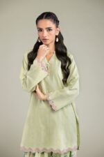Cotton Band-Collar Kurta - View 3