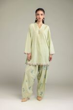 Cotton Band-Collar Kurta - View 4