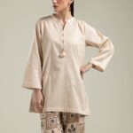 Beige Cotton Kurta - View 1