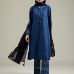Geometric Blue Pants - View 1