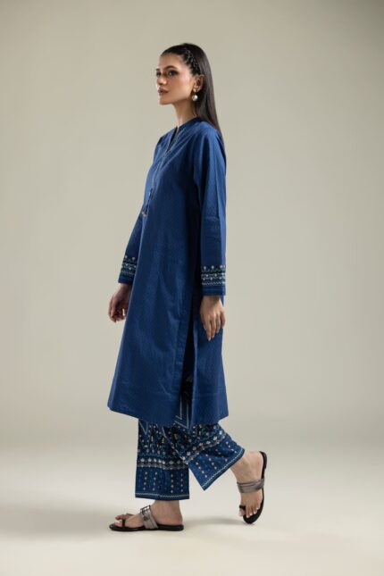 Geometric Blue Pants - View 2