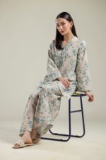 Floral V-Neck Kurta - View 3