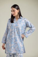 Gray Floral Kurta - View 5