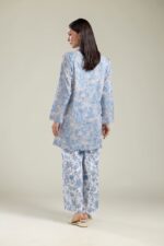 Gray Floral Kurta - View 4