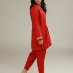 Red Cotton Shalwar - View 1