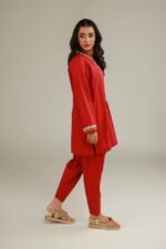 Red Cotton Shalwar - View 1