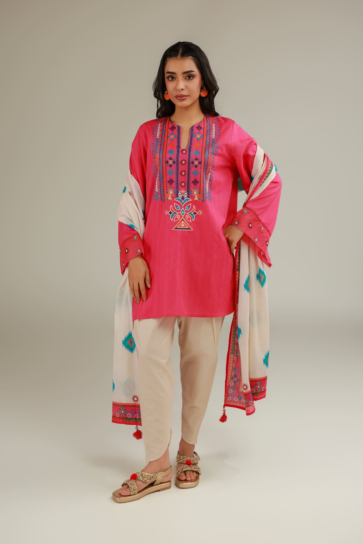 Embroidered Cotton Shalwar-1 Embroidered Cotton Shalwar - View 1
