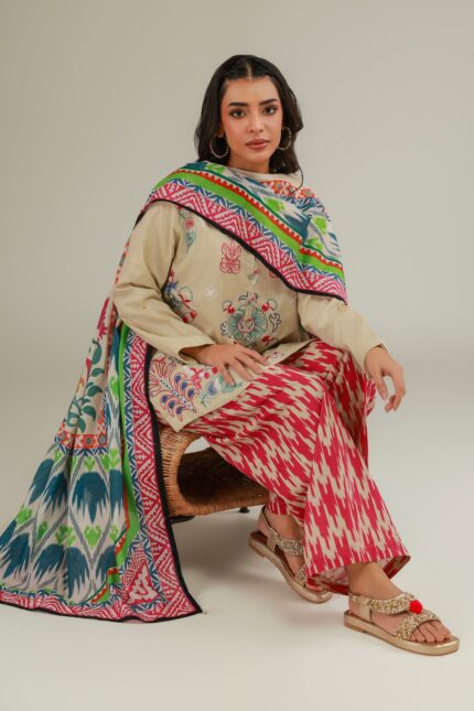 Floral Cotton Dupatta - View 1