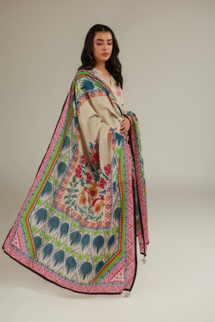 Floral Cotton Dupatta - View 2