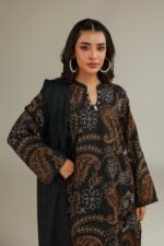 Black Embroidered Dupatta - View 5
