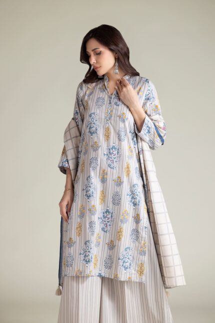 Floral Cambric Kurta - View 2