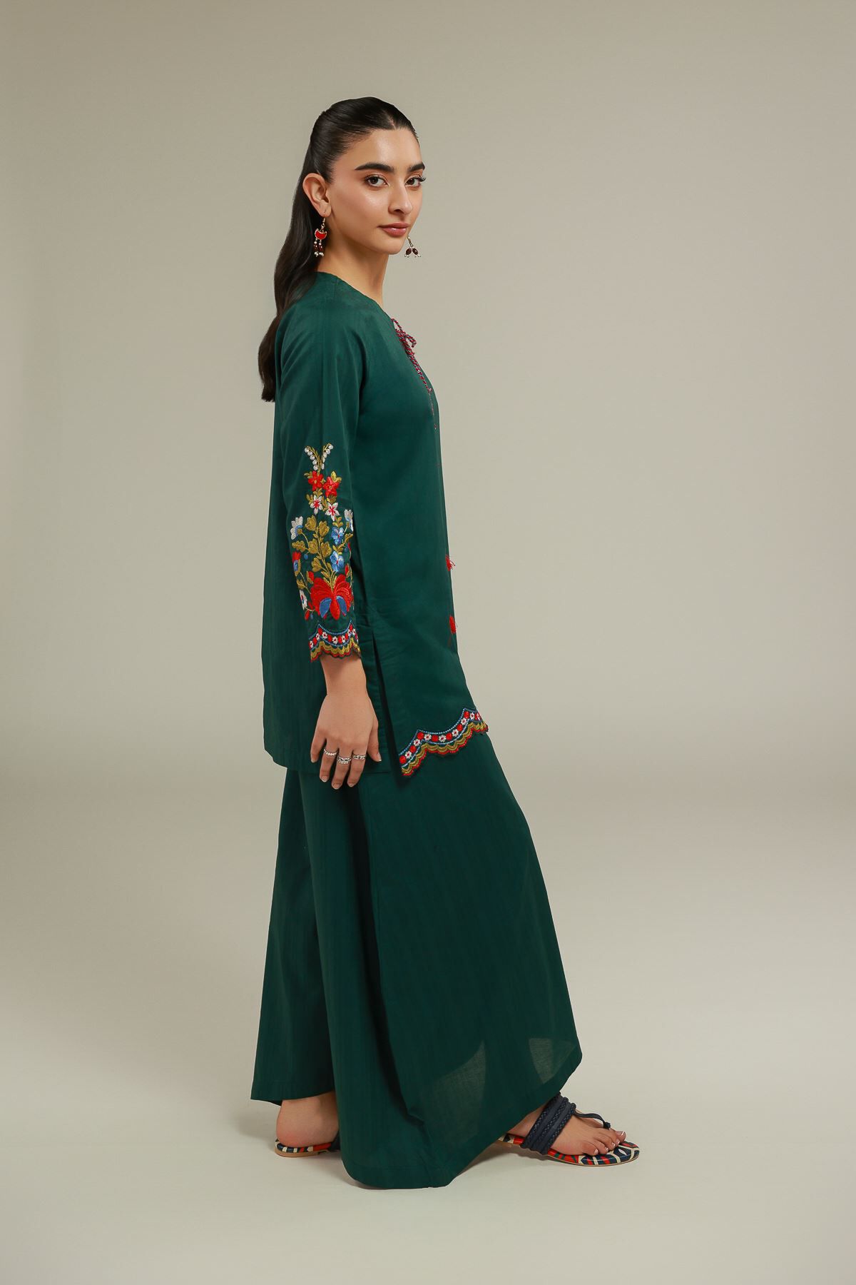 Green Cotton Pants-1 Green Cotton Pants - View 1