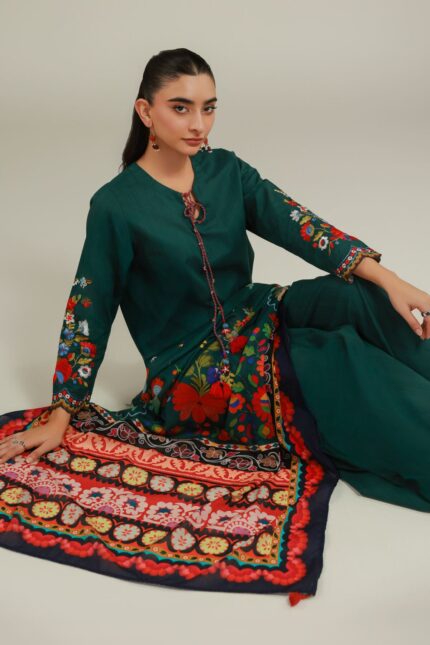 Green Cotton Pants - View 2