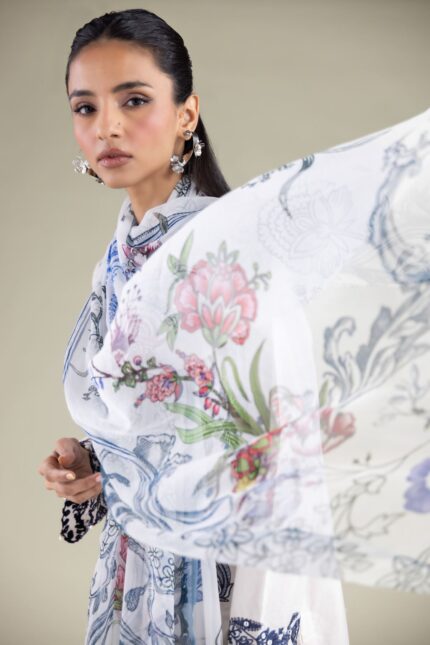 Floral Draped Dupatta - View 2