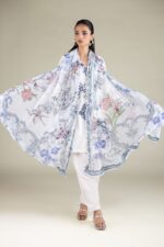 Floral Draped Dupatta - View 4