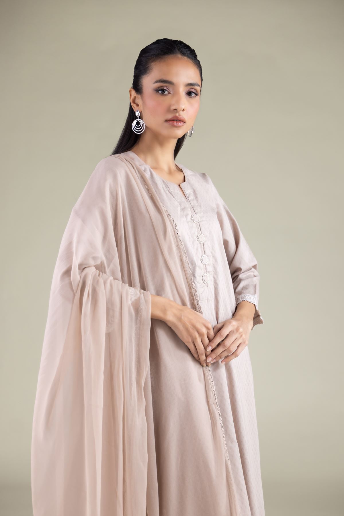 1-26-146-C-H-VG_MULTI-1 Draped Lace Dupatta - View 1