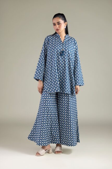 Relaxed Geometric Pants - View 1
