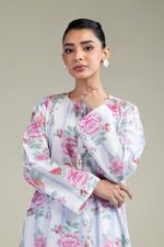 White Floral Kurta - View 5