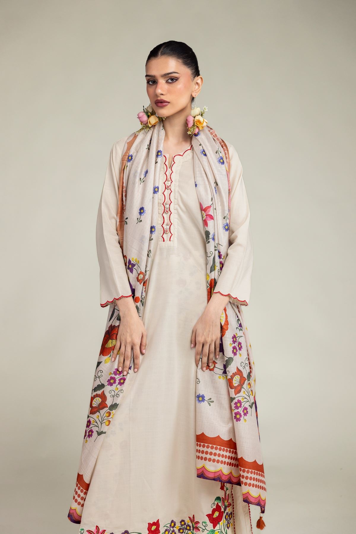 1-26-203-A-A1-VG_MULTI-1 Floral Scalloped Kurta - V1