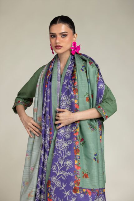 Floral Silk Dupatta - V1