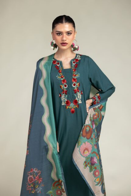 Floral Silk Dupatta - V1