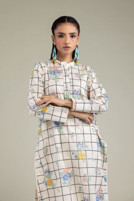 Cambric Floral Kurta - View 2