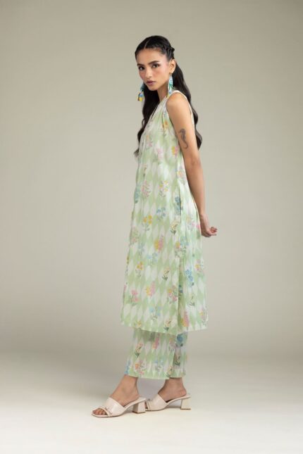 Floral Mint Pants - View 2