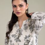 Floral V-Neck Kurta - View 1
