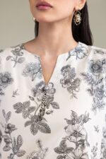 Floral V-Neck Kurta - View 2