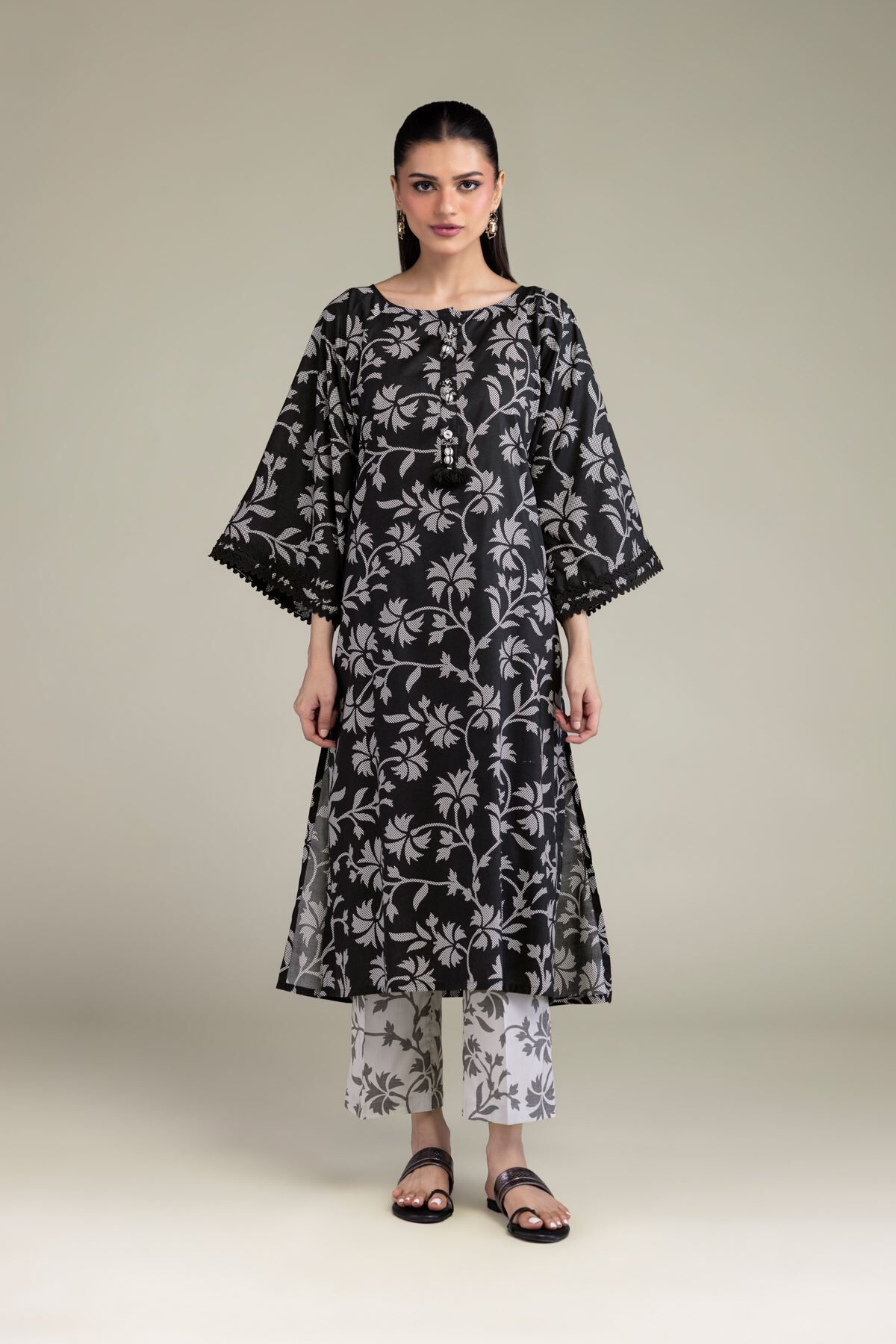 Floral Cotton Pants-1 Floral Cotton Pants - View 1