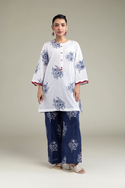 Floral Navy Pants - View 2