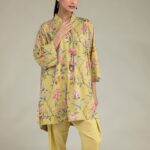 Floral V-Neck Kurta - View 1
