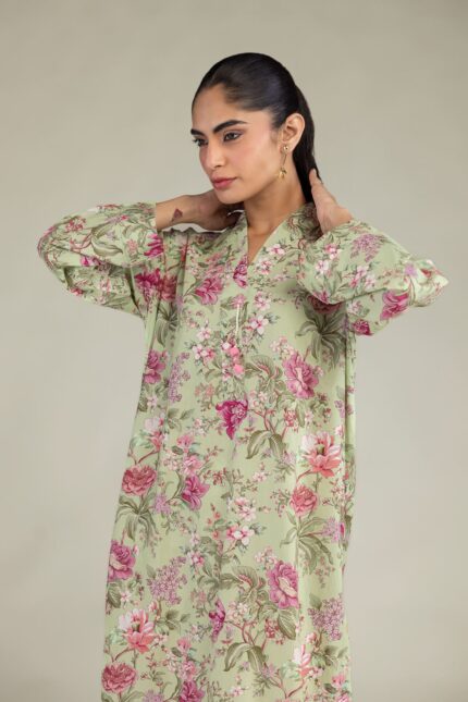 Floral Longline Kurta - View 2