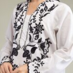 Floral V-Neck Kurta - View 1