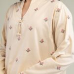Floral V-Neck Kurta - View 1