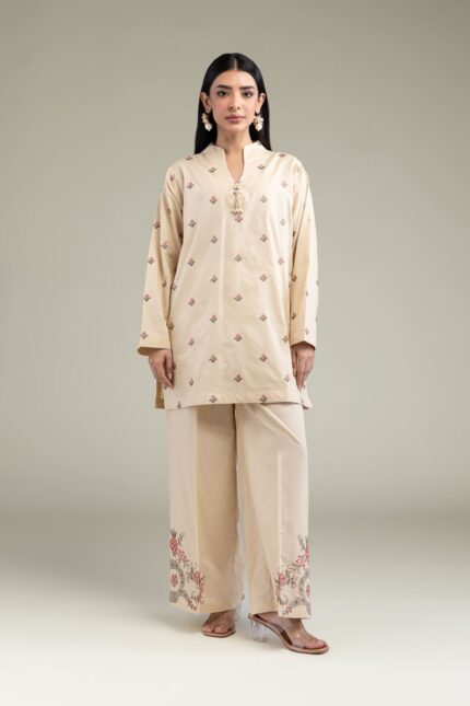 Floral V-Neck Kurta - View 2