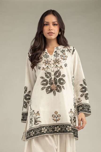 Short Floral Kurta - View 1