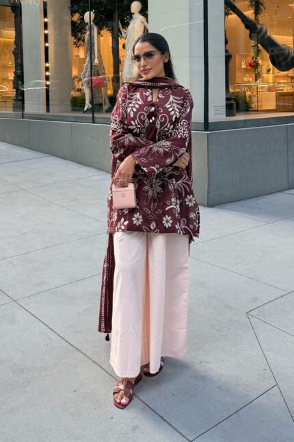 Floral Cotton Kurta - View 1