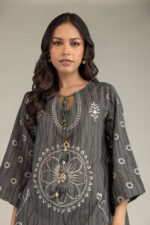 Gray Cotton Kurta - View 4
