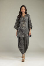 Gray Cotton Kurta - View 5