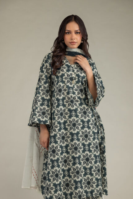 Floral Longline Kurta - View 1