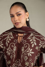 Brown Printed Dupatta - View 3