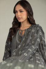 Gray Printed Dupatta - View 3