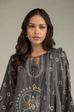 Gray Printed Dupatta - View 4