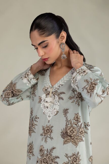 Short Floral Kurta - View 1