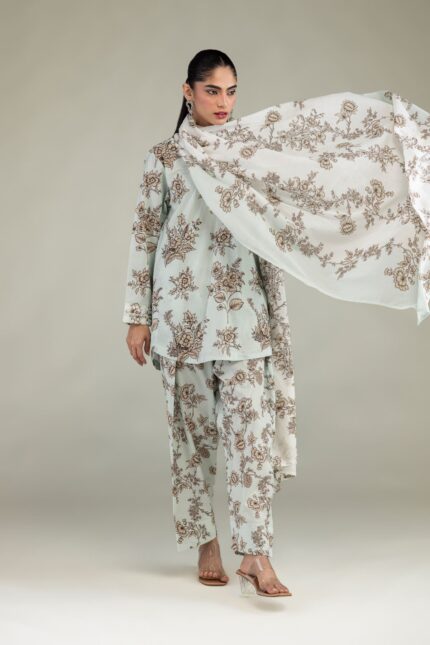 Mint Lawn Dupatta - View 2