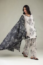 Gray Lawn Dupatta - View 2