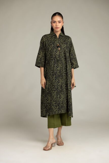 Olive Cambric Pants - View 1